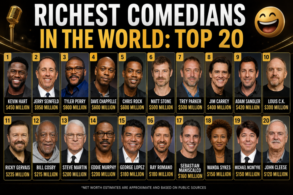 Richest comedians in the world top 20 ranked by estimated net worth